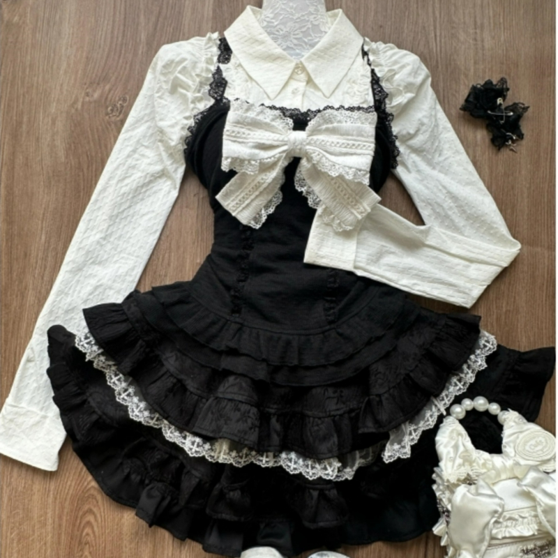 Fly Line - Y2k Estetica Lolita Stile 3 Pezzi